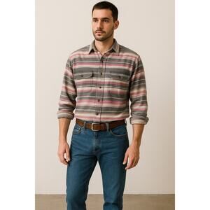 Vintage Men’s Ralph Lauren Country Striped Button Down Hong Kong Cotton Medium